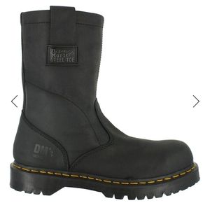 Used Dr. Martens Industrial Black Steel Toe& Slip Resistant Work Boots sz 11